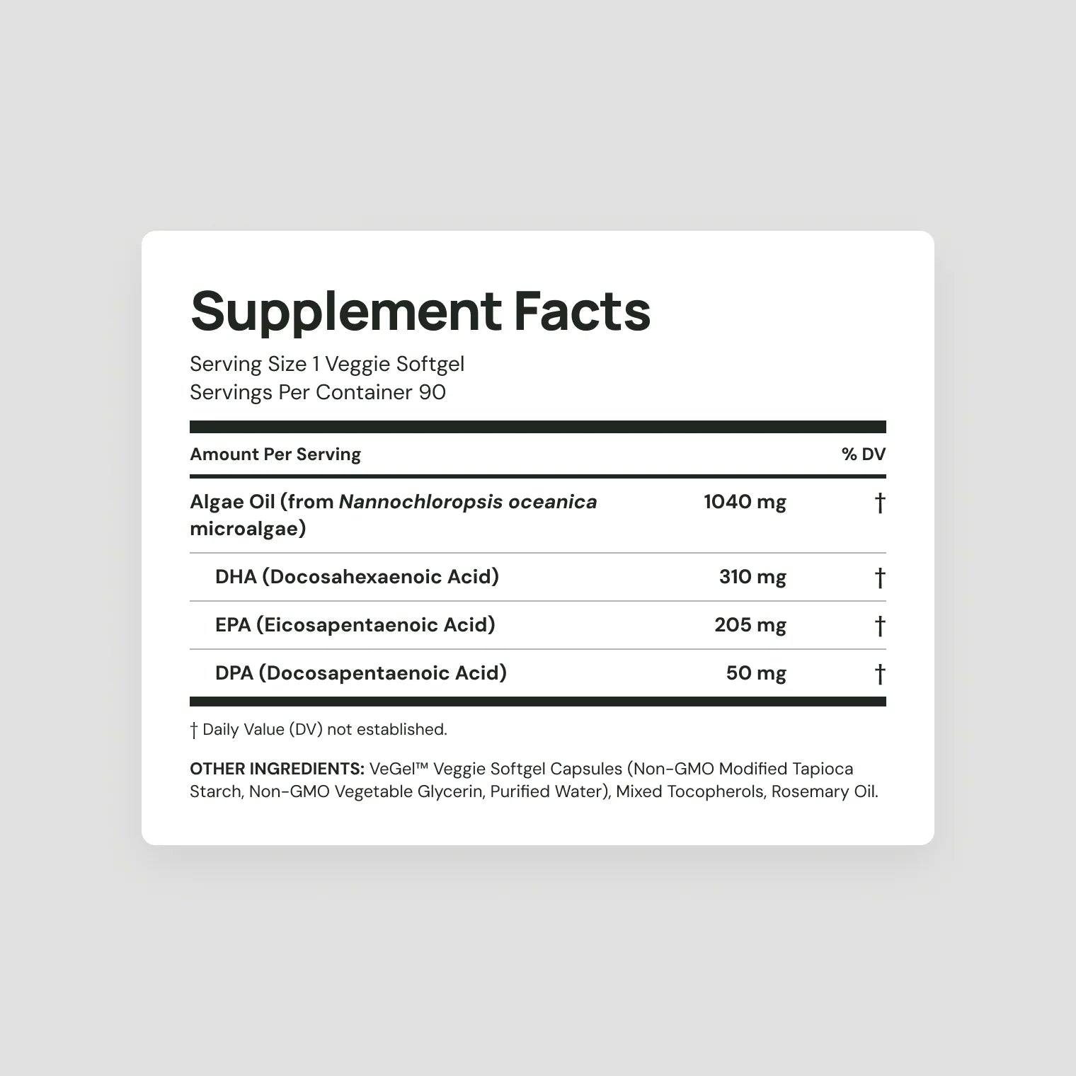 Supplement Facts: Double-Strength Vegan Omega-3