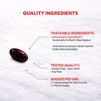 Naturalis New Zealand Astaxanthin (6mg) | High Potency with High-Oleic Sunflower Oil | Non-GMO, Soy & Gluten Free