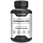 Naturalis Hyaluronic Acid 200mg, 10x Better Absorption Ultra Low Molecular Weight with Collagen, Biotin, Selenium & Vitamin E | Hair, Skin, Nails & Joint Supplements