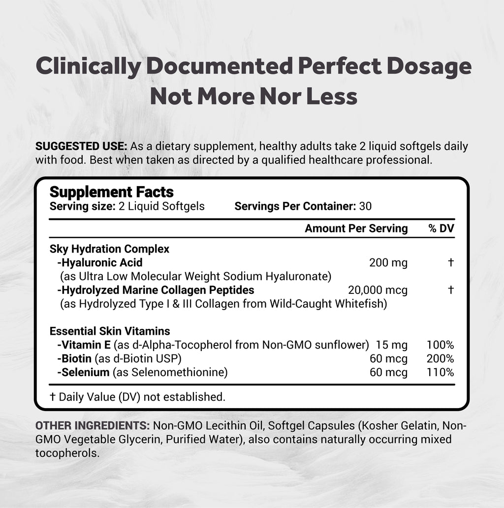 Naturalis Hyaluronic Acid 200mg, 10x Better Absorption Ultra Low Molecular Weight with Collagen, Biotin, Selenium & Vitamin E | Hair, Skin, Nails & Joint Supplements