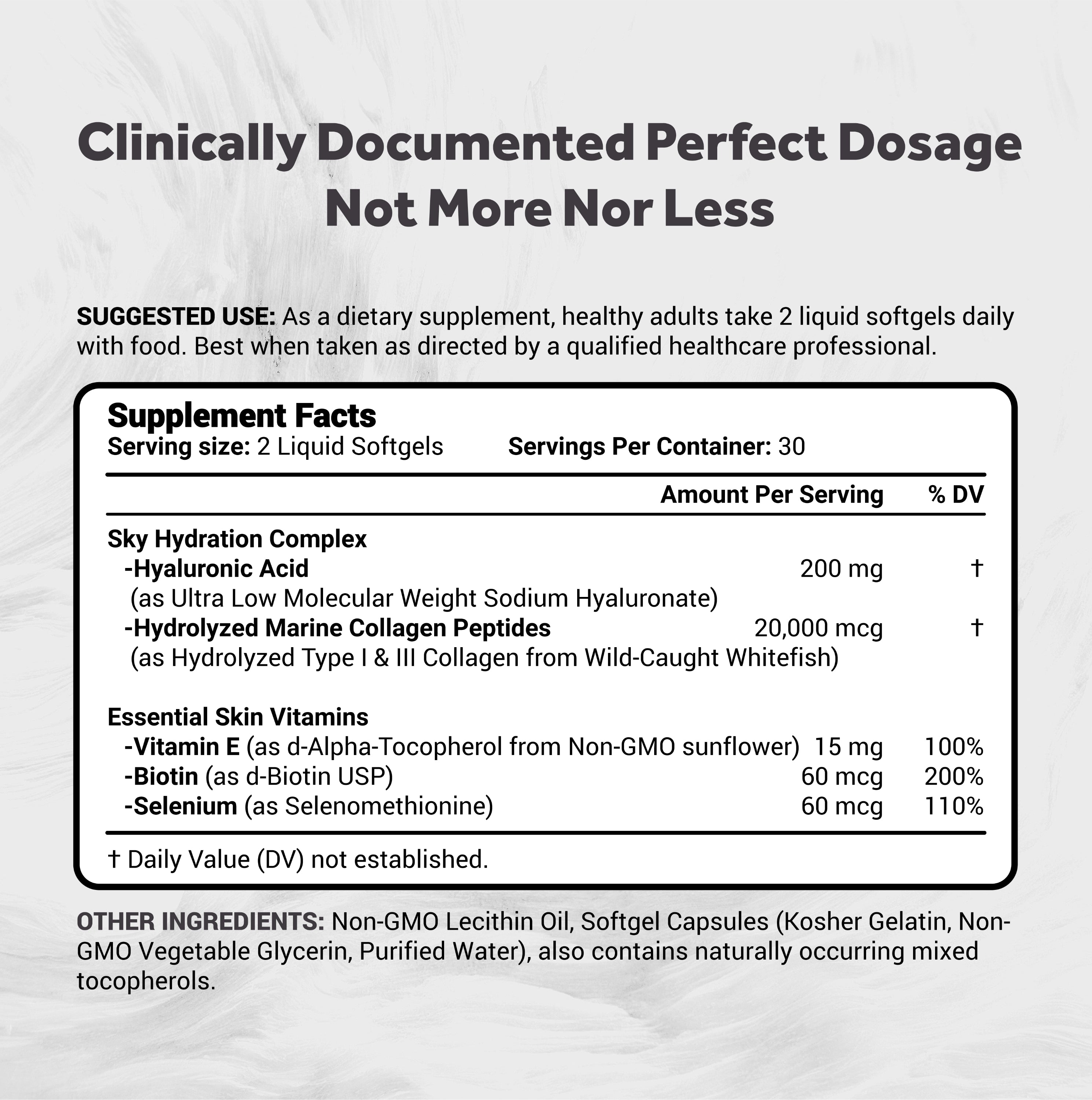 Naturalis Hyaluronic Acid 200mg, 10x Better Absorption Ultra Low Molecular Weight with Collagen, Biotin, Selenium & Vitamin E | Hair, Skin, Nails & Joint Supplements