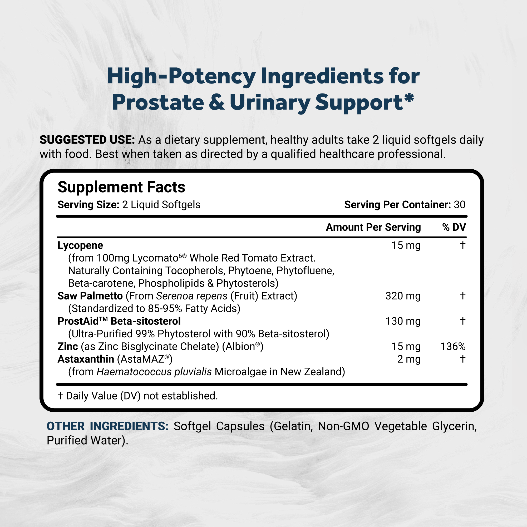 Naturalis TheraProstate™ Clinical Strength Prostate Complex for Men | Lycopene, Saw Palmetto, Beta-Sitosterols & Zinc
