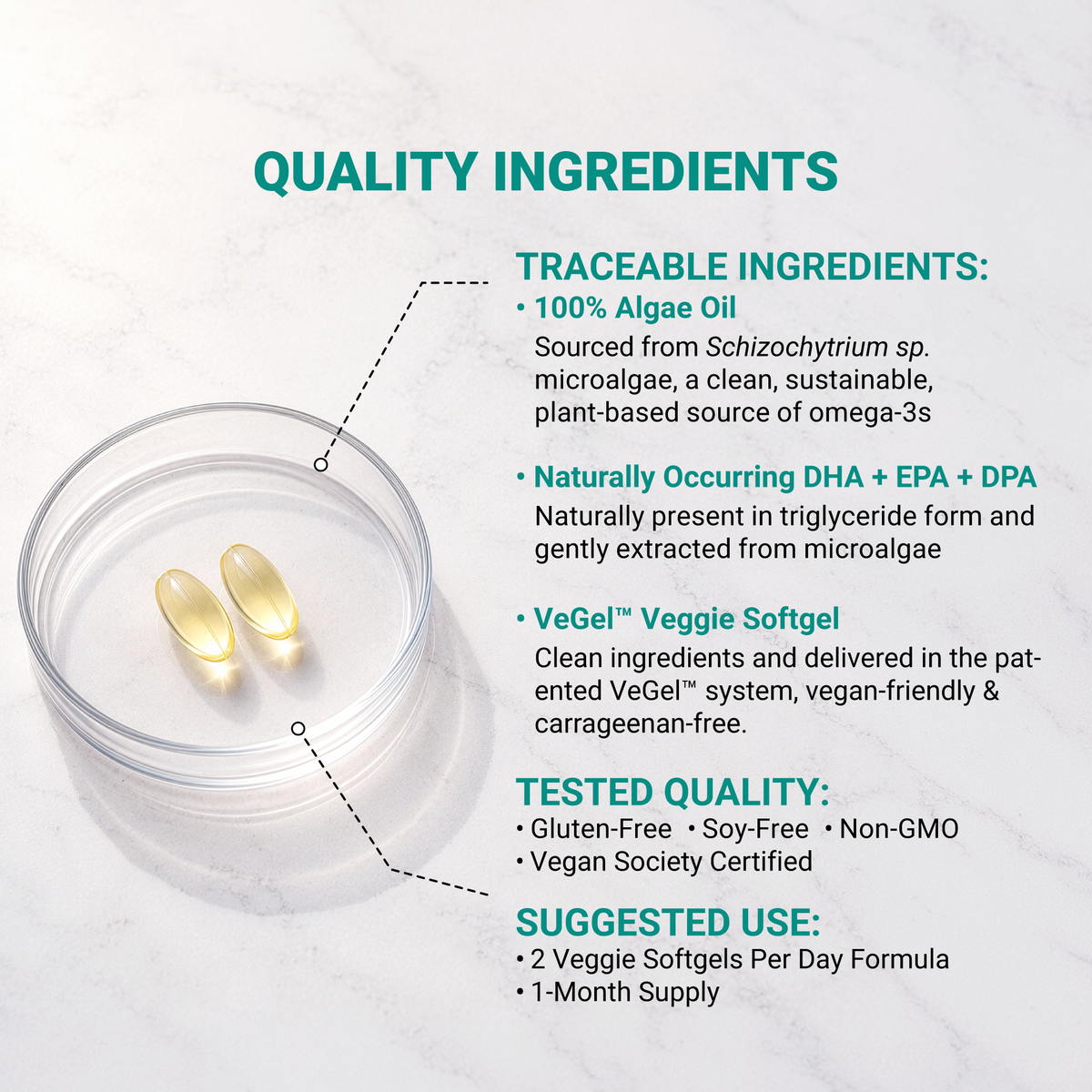 Naturalis Vegan Omega 3 from Algae | New Formula with Lemon