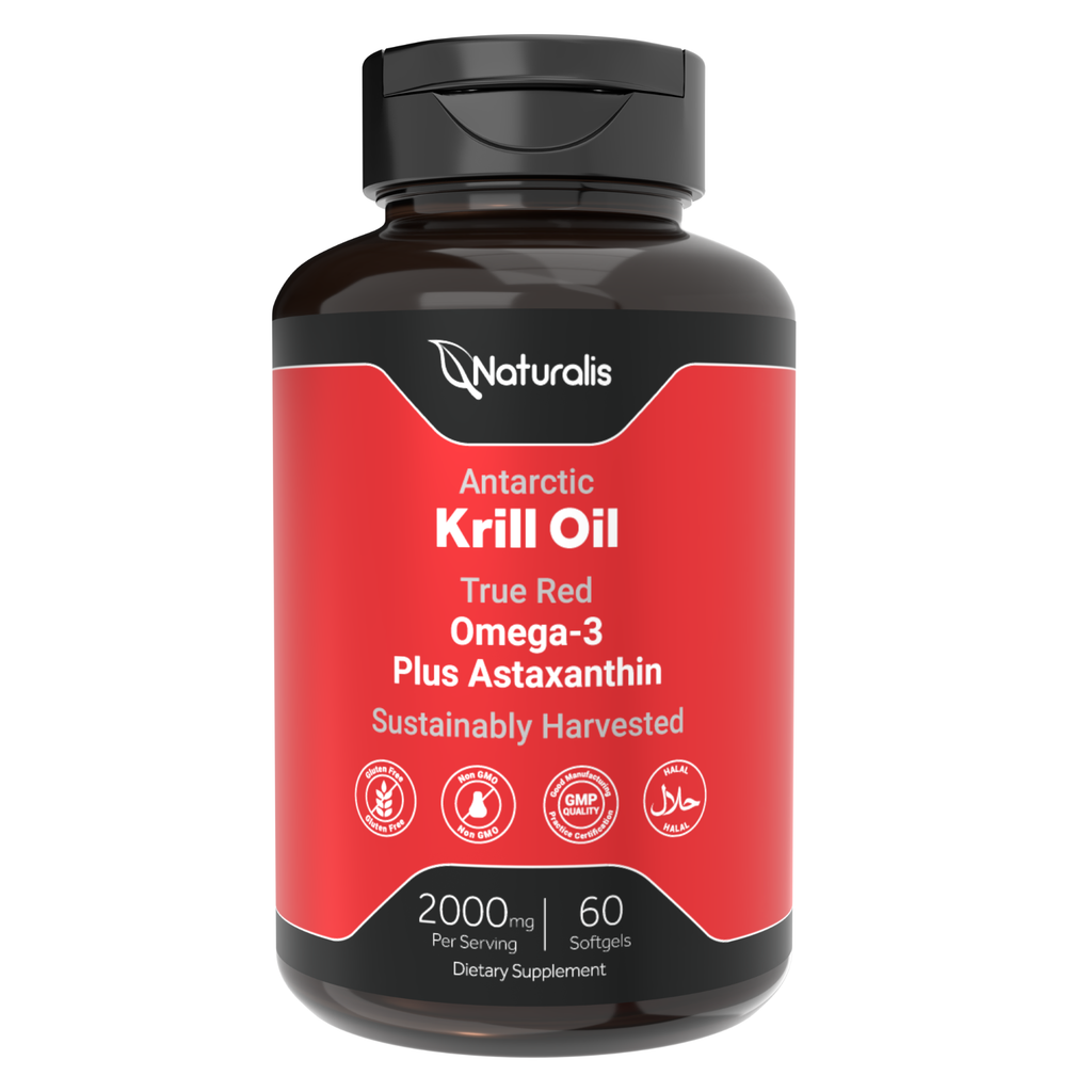Naturalis Krill Oil 2000mg | Omega-3 EPA, DHA, Astaxanthin and Phospholipids | Sustainably Harvested from Antarctic Water