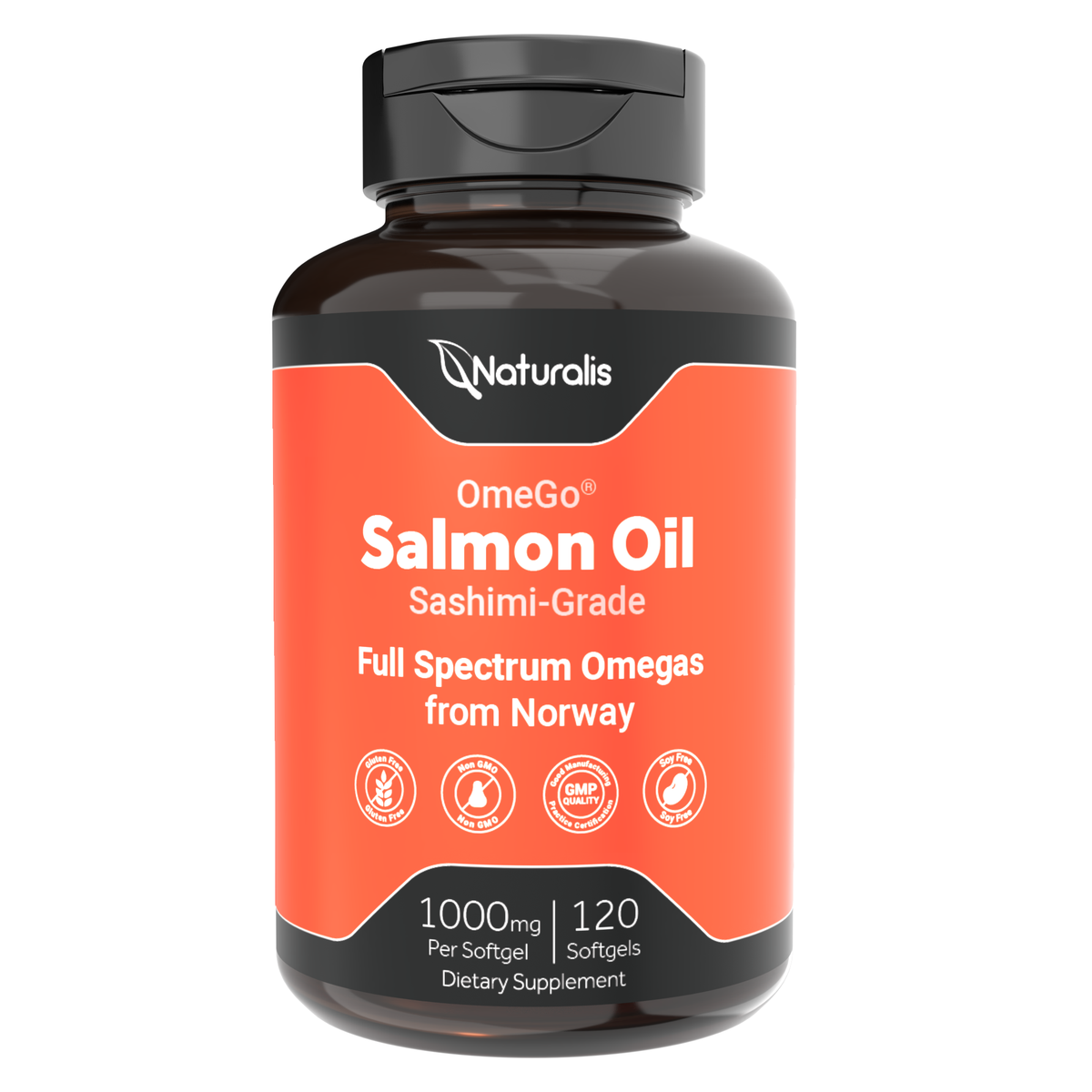 Naturalis Norwegian Salmon Oil 1000mg | OmeGo® Sashimi-Grade, Full-Spectrum Omega Profile