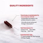 Naturalis Krill Oil 2000mg | Omega-3 EPA, DHA, Astaxanthin and Phospholipids | Sustainably Harvested from Antarctic Water