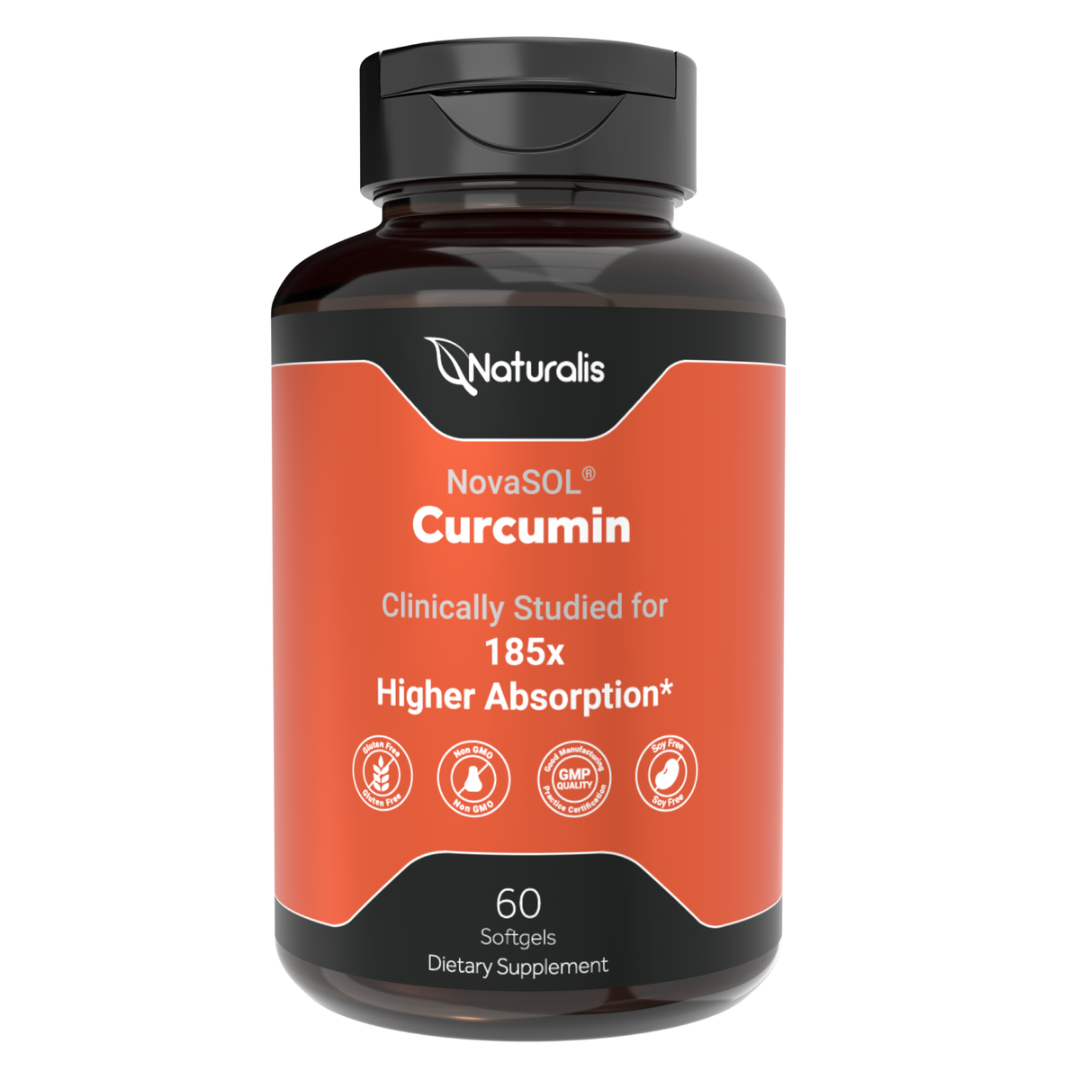 Naturalis NovaSOL® Curcumin | 185x Absorption, 5,550mg Curcuminoid Equivalent, Brain & Joint Support