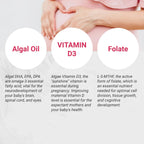 Vegan Prenatal with Full Specrum Omega-3 | Algae  Vitamin D3 & Active Folate image 3