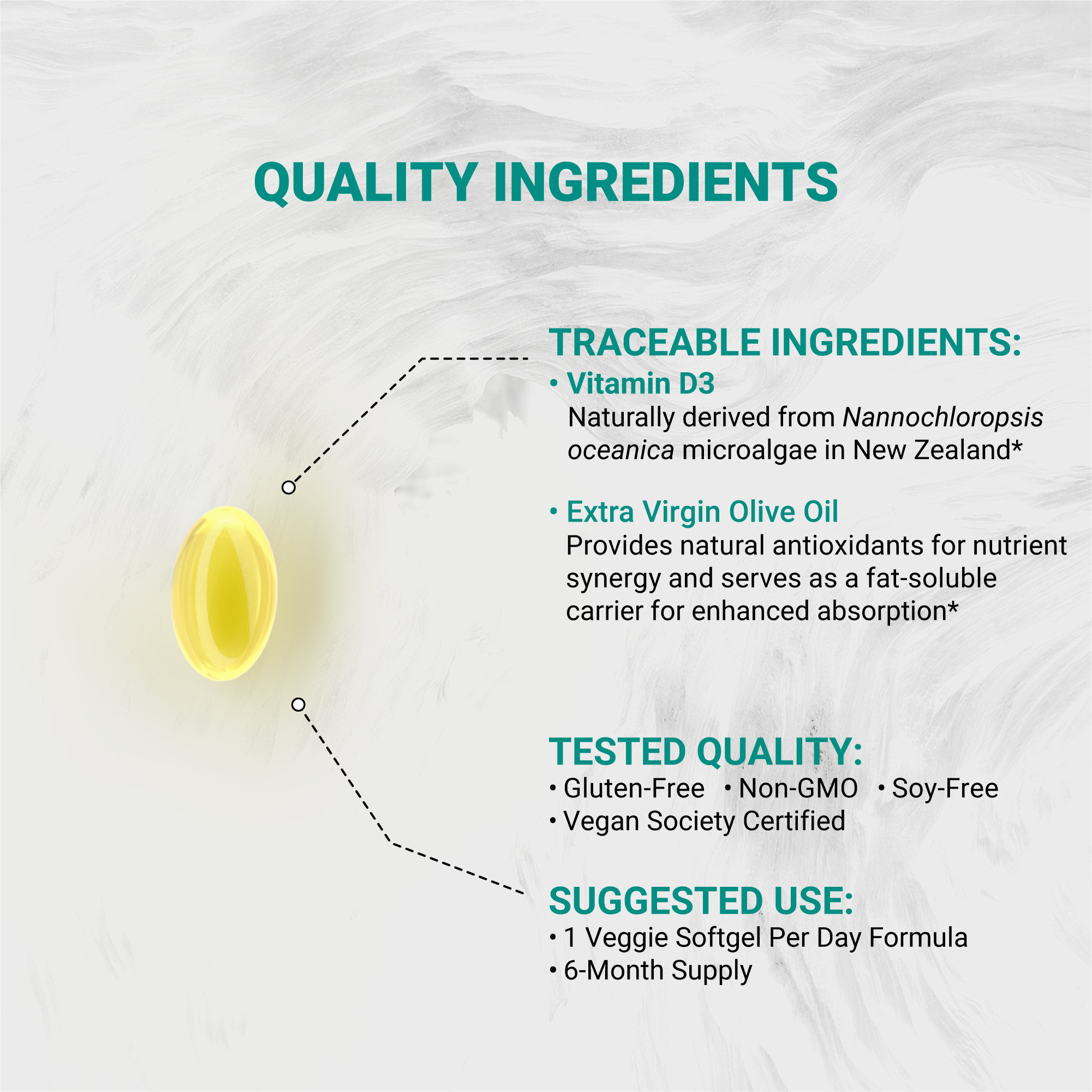 Naturalis Vegan Certified Vitamin D3 50mcg (2000IU) with AlgaeD3 | Vegan, Non-GMO, Soy & Gluten Free | Naturally Derived in New Zealand | Bone & Immune Support