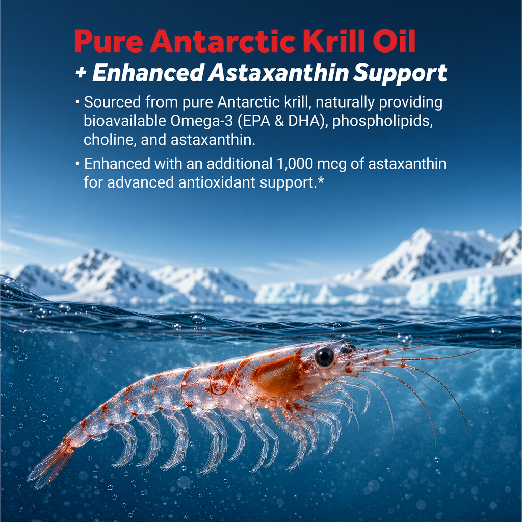 Naturalis Krill Oil 2000mg | Omega-3 EPA, DHA, Astaxanthin and Phospholipids | Sustainably Harvested from Antarctic Water