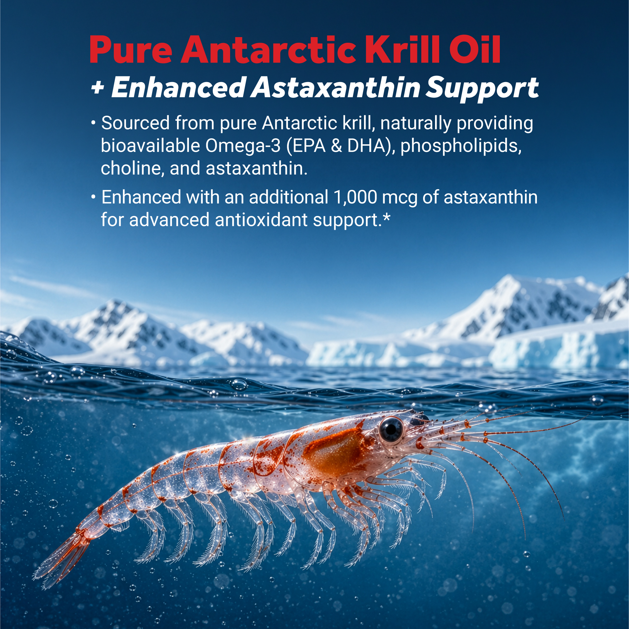 Naturalis Krill Oil 2000mg | Omega-3 EPA, DHA, Astaxanthin and Phospholipids | Sustainably Harvested from Antarctic Water