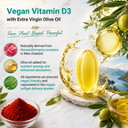 Naturalis Vegan Certified Vitamin D3 125mcg (5000IU) with AlgaeD3 | Vegan, Non-GMO, Soy & Gluten Free | Naturally Derived in New Zealand | Bone & Immune Support