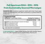 Naturalis Vegan Omega 3 DHA, EPA & DPA from Algae | Vegan Society Certified, Sustainably Sourced, True Full Spectrum