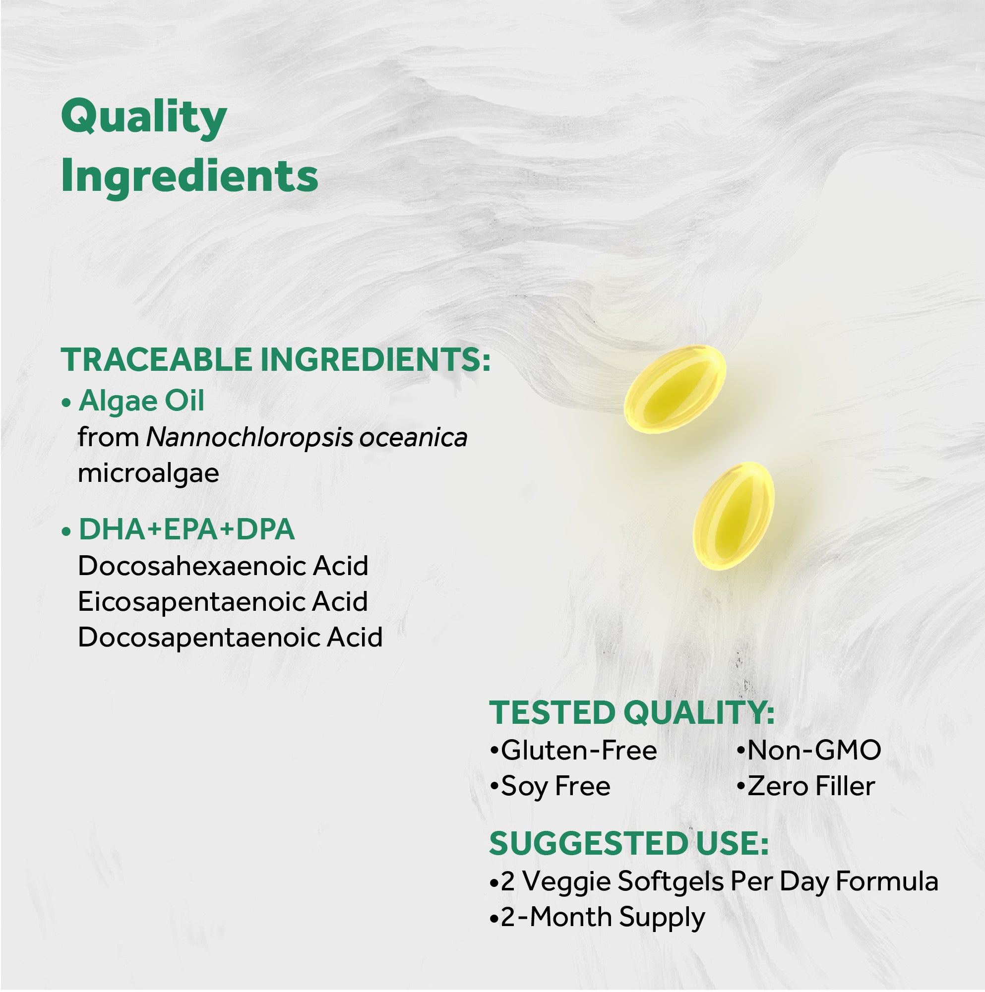Naturalis Vegan Omega 3 DHA, EPA & DPA from Algae | Vegan Society Certified, Sustainably Sourced, True Full Spectrum