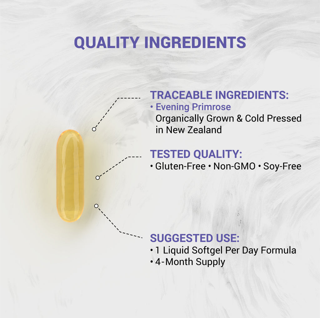 Naturalis Evening Primrose Oil (1300mg) | 100% Natural from New Zealand | Non-GMO, Soy & Gluten Free, Zero Filler
