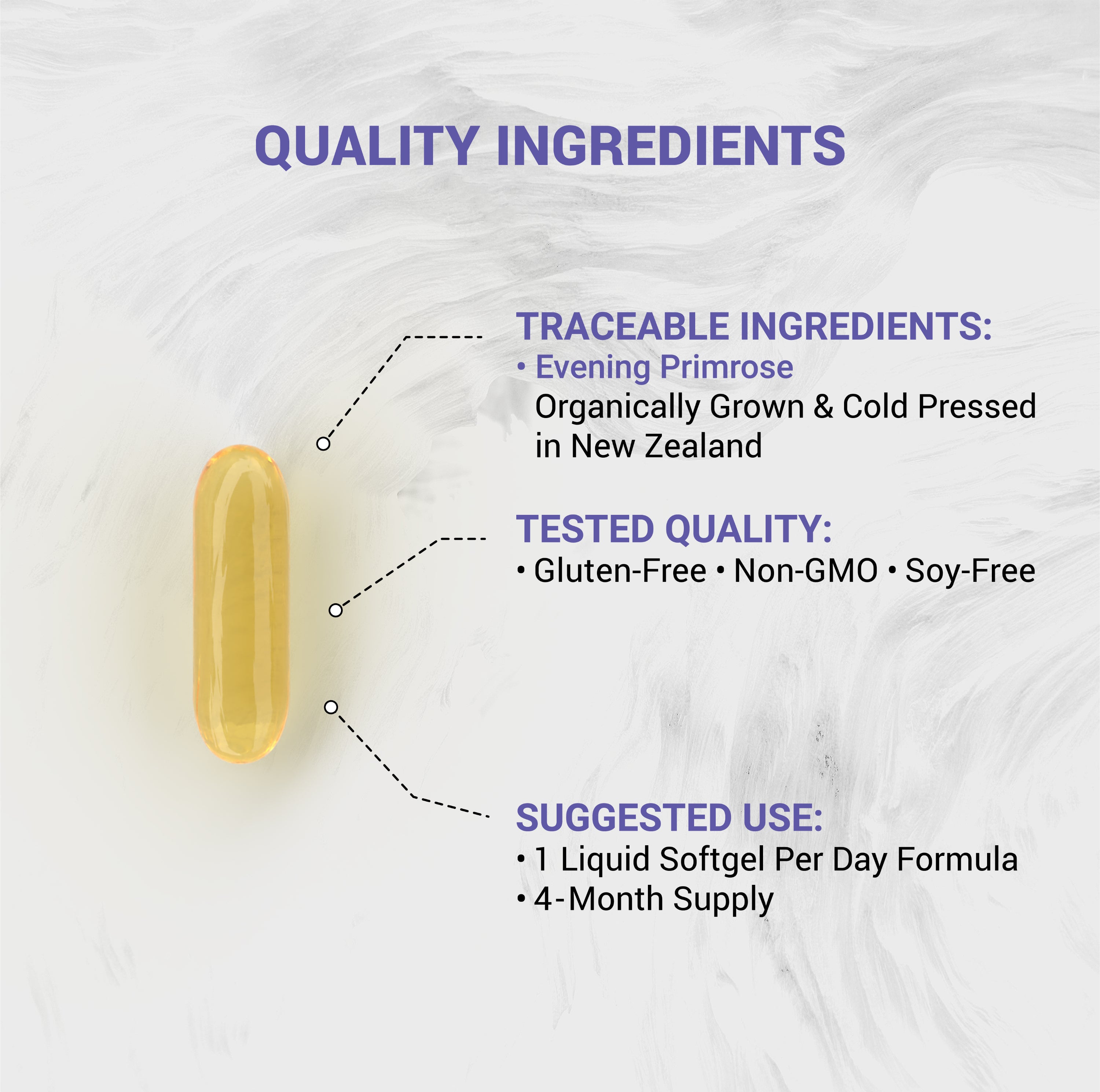 Naturalis Evening Primrose Oil (1300mg) | 100% Natural from New Zealand | Non-GMO, Soy & Gluten Free, Zero Filler