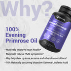 Naturalis Evening Primrose Oil (1300mg) | 100% Natural from New Zealand | Non-GMO, Soy & Gluten Free, Zero Filler