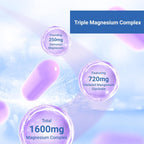 Naturalis Vegan Triple Magnesium Complex | Chelated Glycinate, Citrate & Oxide 1600mg Delivers 250mg Elemental Magnesium | Easily Absorbed for Stress, Muscle, Heart, Bone Support*