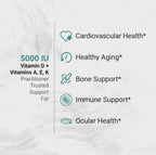 Naturalis Vegan Vitamin ADK with 50mg Tocotrienol and CoQ-10 | Nano-Emulsified in EVOO for Better Absoprtion | Non-GMO, Soy Free and Vegan Society Certified