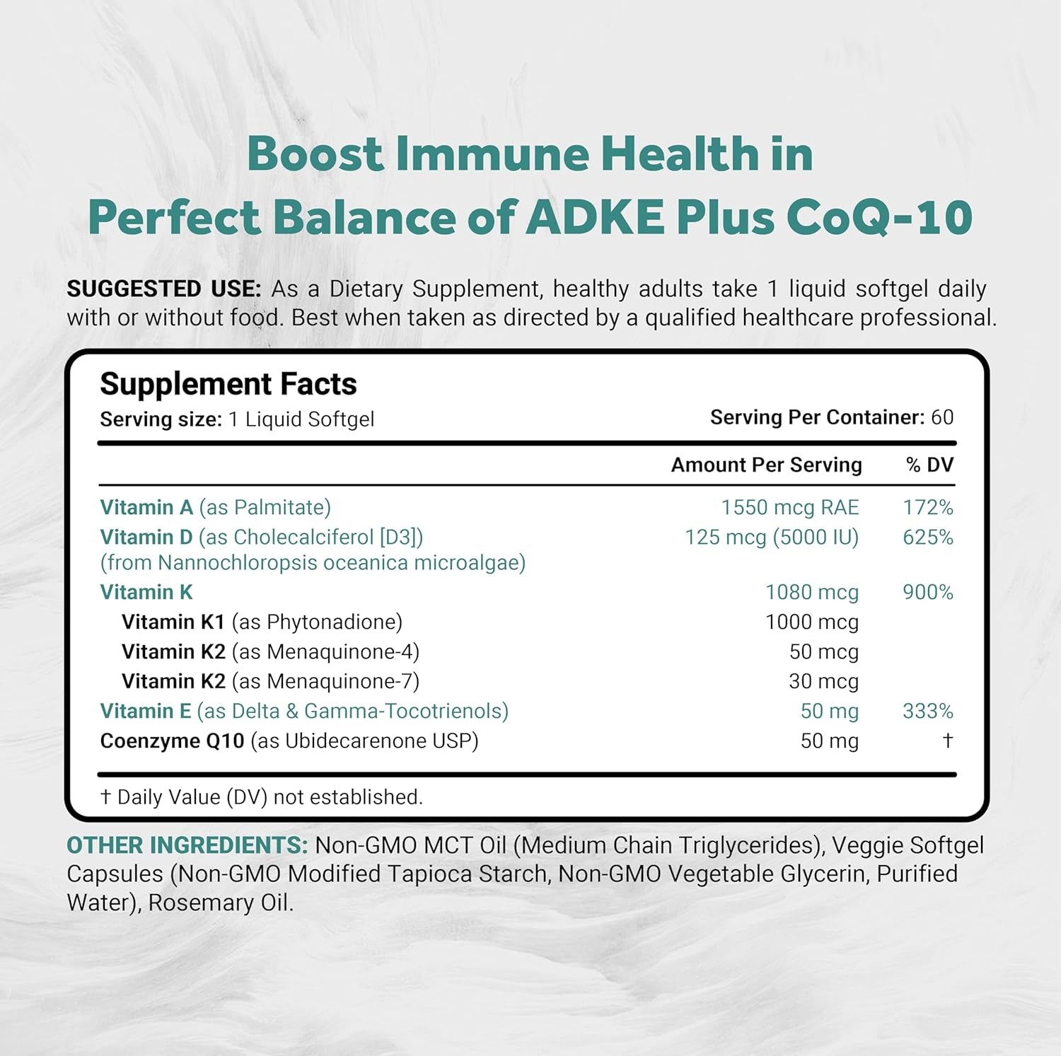 Naturalis Vegan Vitamin ADK with 50mg Tocotrienol and CoQ-10 | Nano-Emulsified in EVOO for Better Absoprtion | Non-GMO, Soy Free and Vegan Society Certified