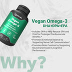 Naturalis Double Strength Vegan Omega 3 DHA, EPA & DPA from Microalgae | Vegan Society Certified, Sustainably Sourced, True Full Spectrum