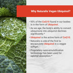 Naturalis Ubiquinol 100mg Active CoQ-10 Emulsified in MCT Oil for Better Absorption | Gluten Free, Non-GMO & Soy-Free | Cardiovascular Wellness, Antioxidant Protection, and Healthy Skin*