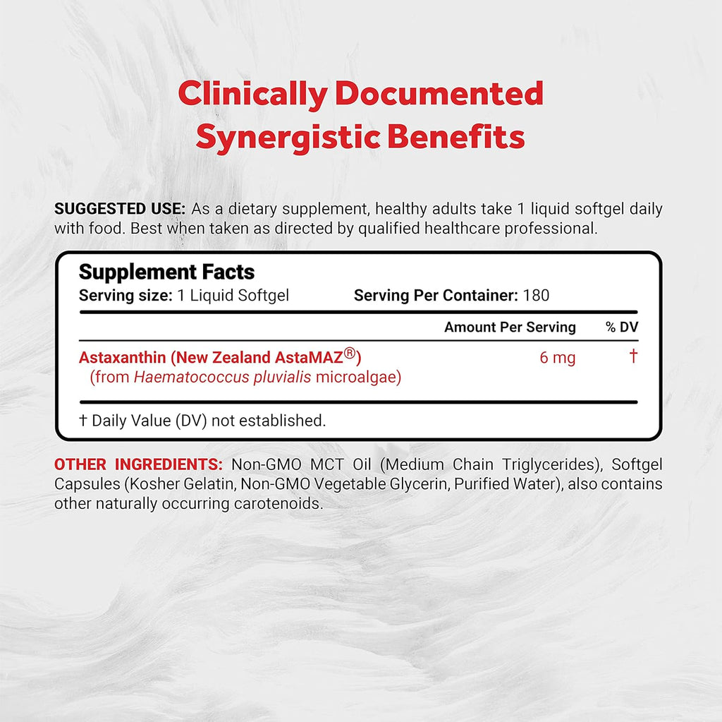 New Zealand Astaxanthin（6mg）with pure MCT oil 丨 mini-softgel formula image 1