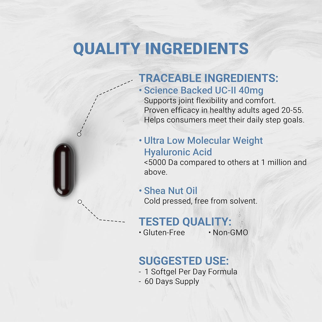 UC-II 40 mg | Enhanced Undenatured Type II Collagen for Better Joint Health image 3