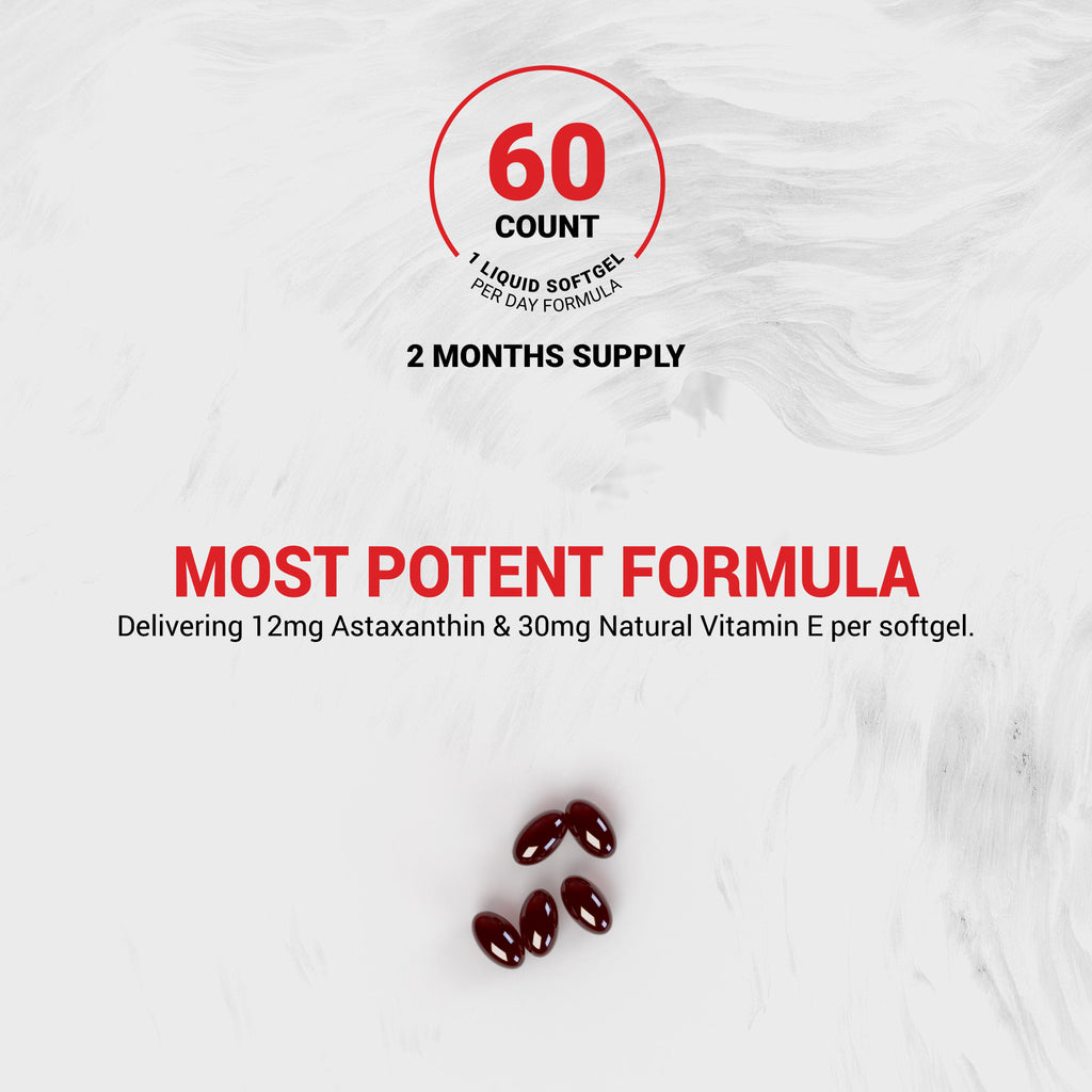 Naturalis New Zealand Astaxanthin (12mg) | Enhanced with Natural Vitamin E | Non-GMO, Soy & Gluten Free