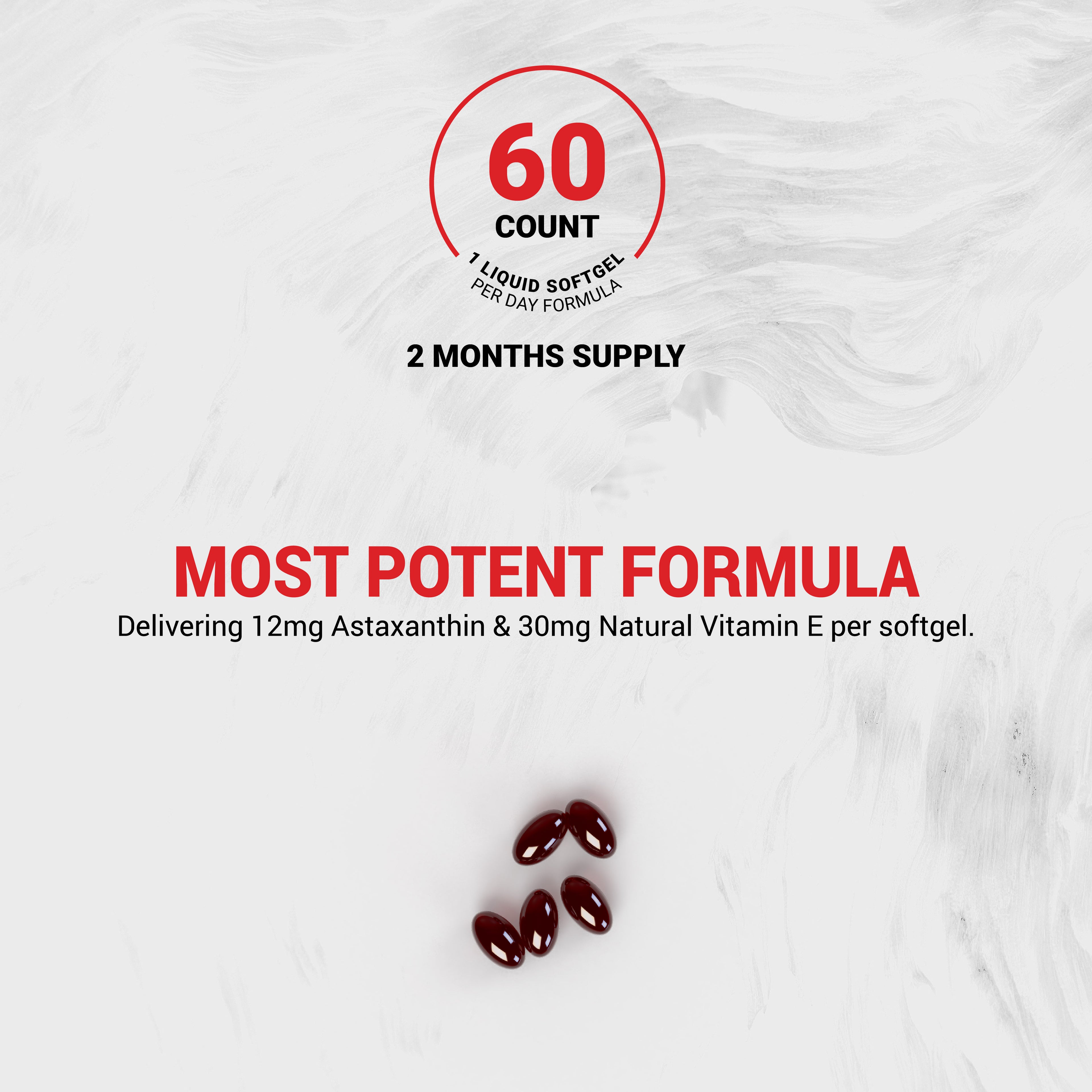 Naturalis New Zealand Astaxanthin (12mg) | Enhanced with Natural Vitamin E | Non-GMO, Soy & Gluten Free