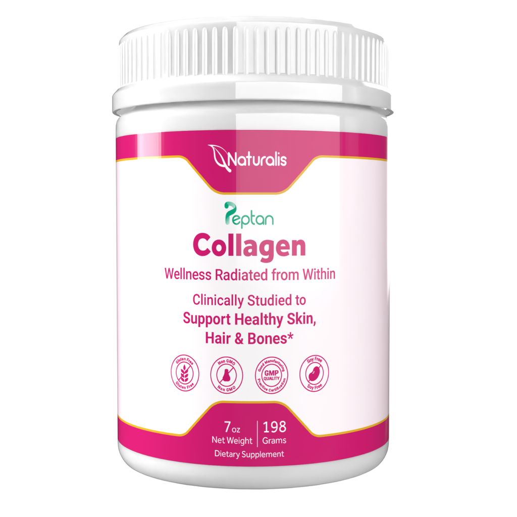 Naturalis Collagen Peptides Powder (7oz) | Made with Peptan® Collagen, Clinically Studied to Support Healthy Skin, Hair & Bones* | Soy & Gluten Free, Grass-Fed, Non-GMO, Halal, Kosher