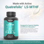 Naturalis Vegan L-5-MTHF 5mg (8300 mcg DFE) | Active Folate for Prenatal & Methylation Support | Vegan, Non-GMO, Soy & Gluten Free