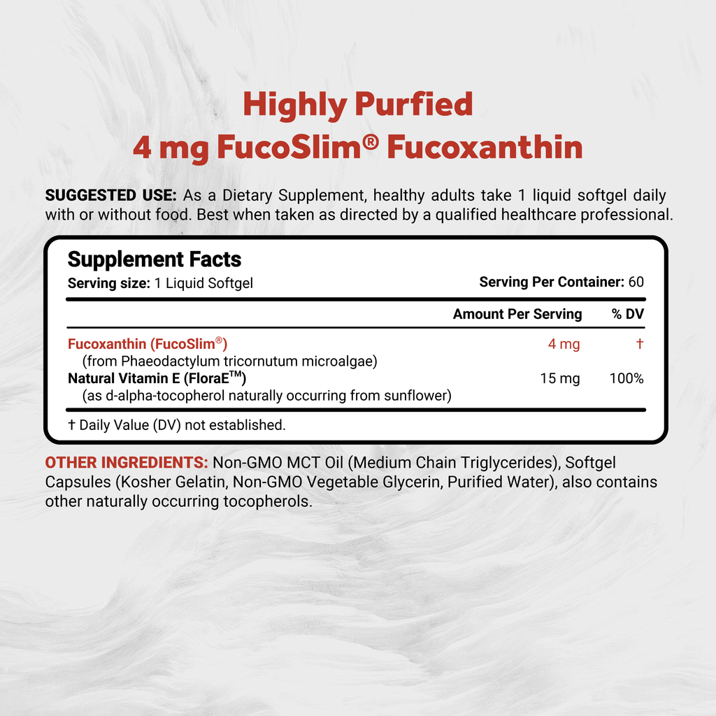 Naturalis New Zealand Fucoxanthin (4mg) | Made with FucoSlim® | Non-GMO, Soy & Gluten Free |