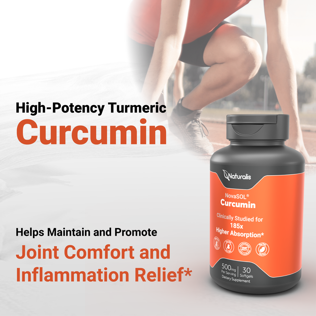 Naturalis NovaSol Curcumin (5,550mg Curcuminoids Equivalent Per Serving) - Clinical Proven with 185X Better Absorption | Antioxidant Support for Brain, Joint & Immune Health* | 30 Servings
