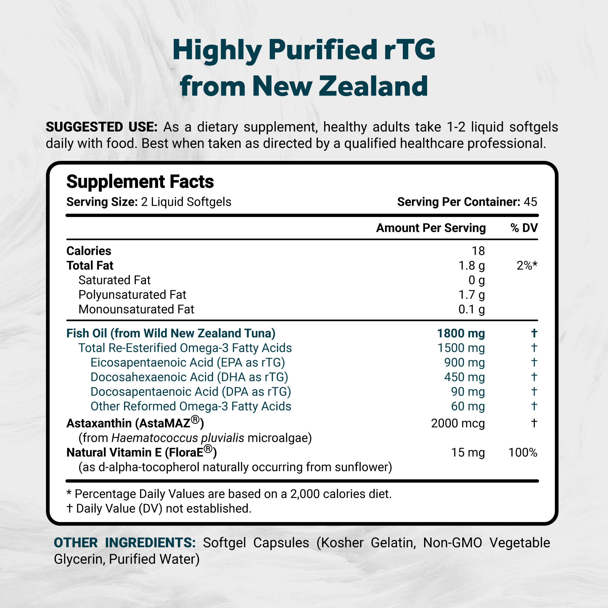 Naturalis Ultra rTG Omega 3 Fish Oil 1800mg from Wild New Zealand Tuna | IFOS Certified & Sustainably Sourced | Full Spectrum Omega3s EPA, DHA & DPA