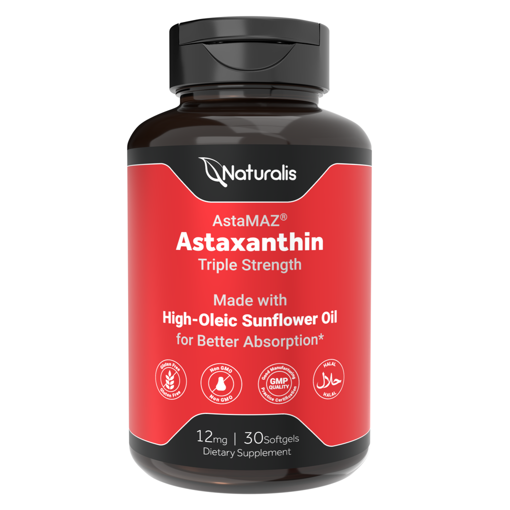 Naturalis New Zealand Astaxanthin 12mg | Triple-Strength Carotenoid Antioxidant