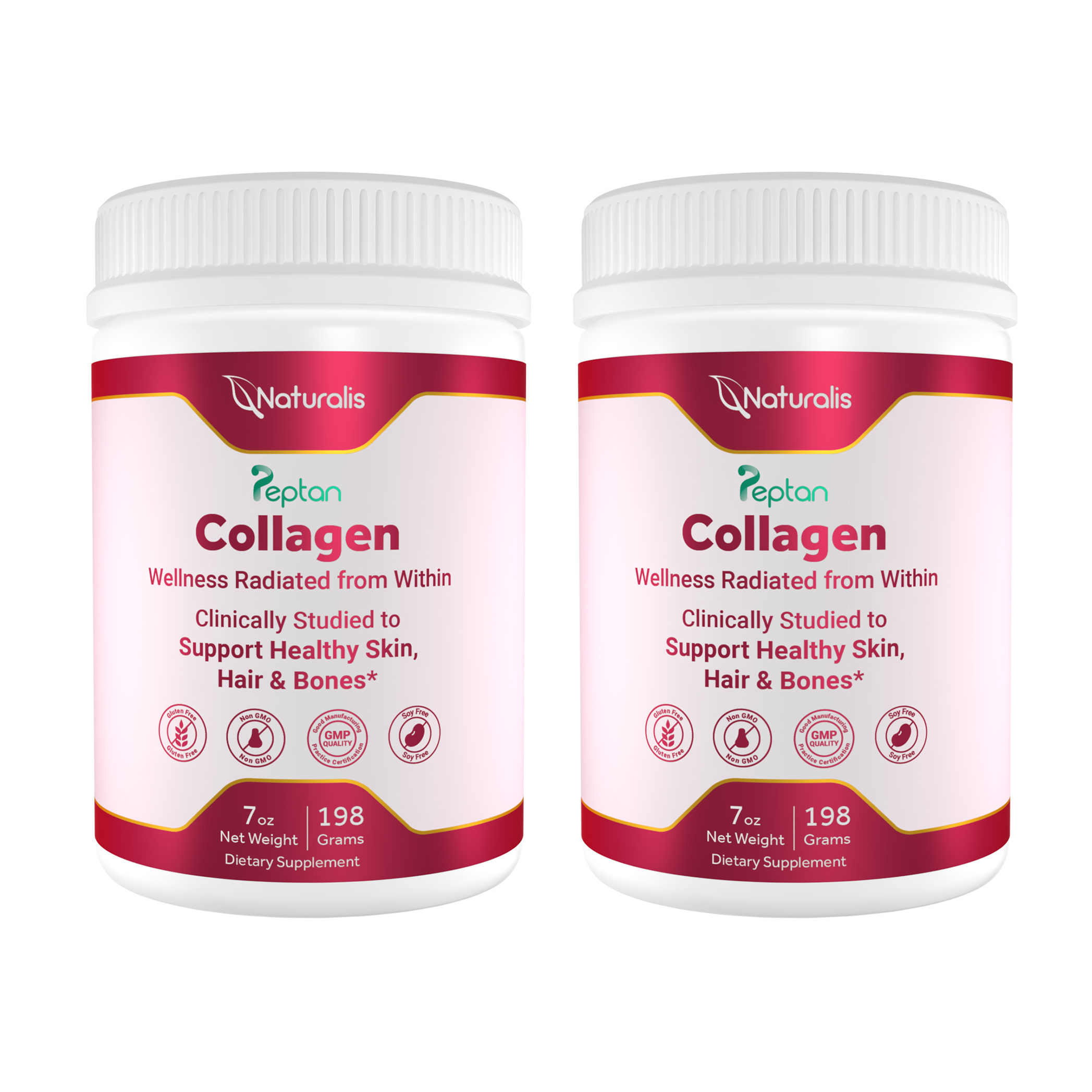 Naturalis Collagen Peptides Powder (7oz) | Made with Peptan® Collagen, Clinically Studied to Support Healthy Skin, Hair & Bones* | Soy & Gluten Free, Grass-Fed, Non-GMO, Halal, Kosher