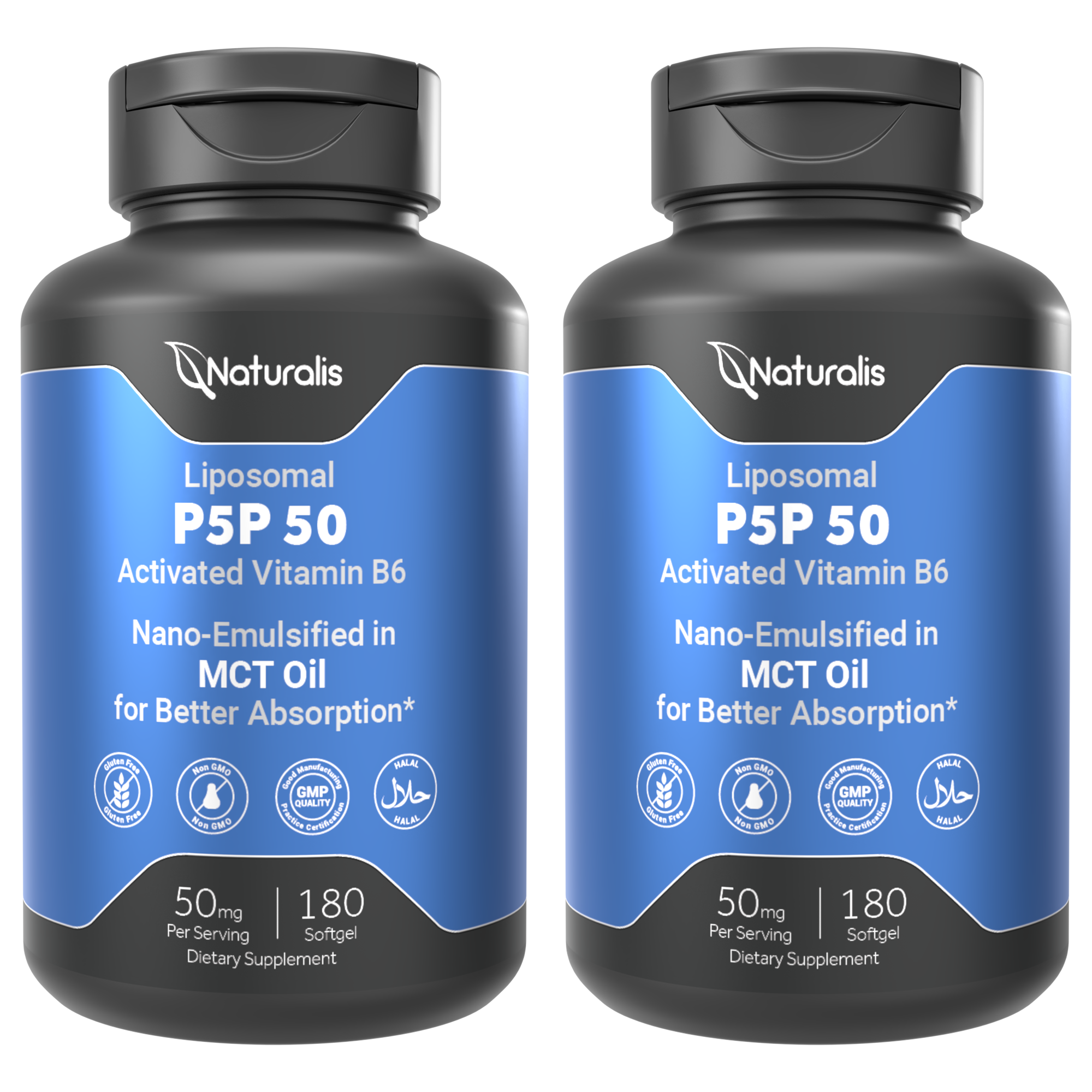 Naturalis Liposomal P-5-P 50mg | Activated Vitamin B6, Nano-Emulsified for 2–3x Absorption