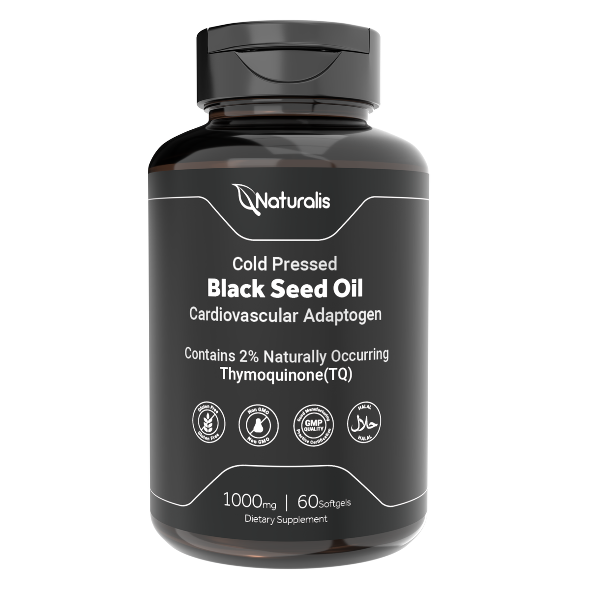 Naturalis Cold-Pressed Black Seed Oil 1000mg | Guaranteed 2% Thymoquinone, Turkish-Grown