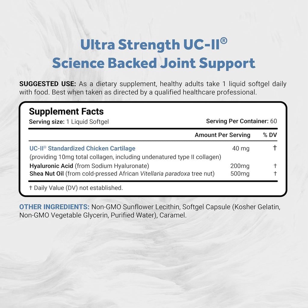 UC-II 40 mg | Enhanced Undenatured Type II Collagen for Better Joint Health image 1
