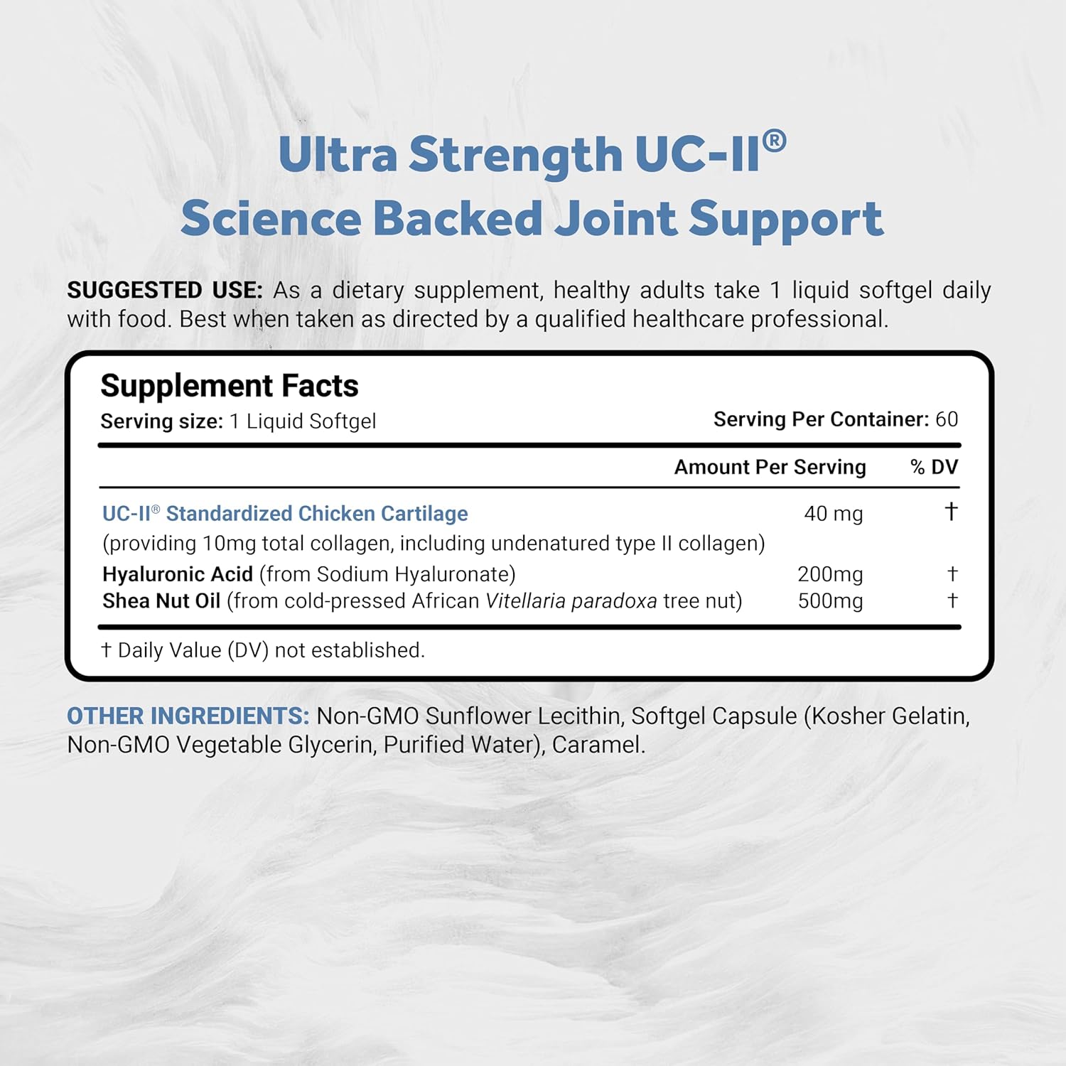 UC-II 40 mg | Enhanced Undenatured Type II Collagen for Better Joint Health image 1