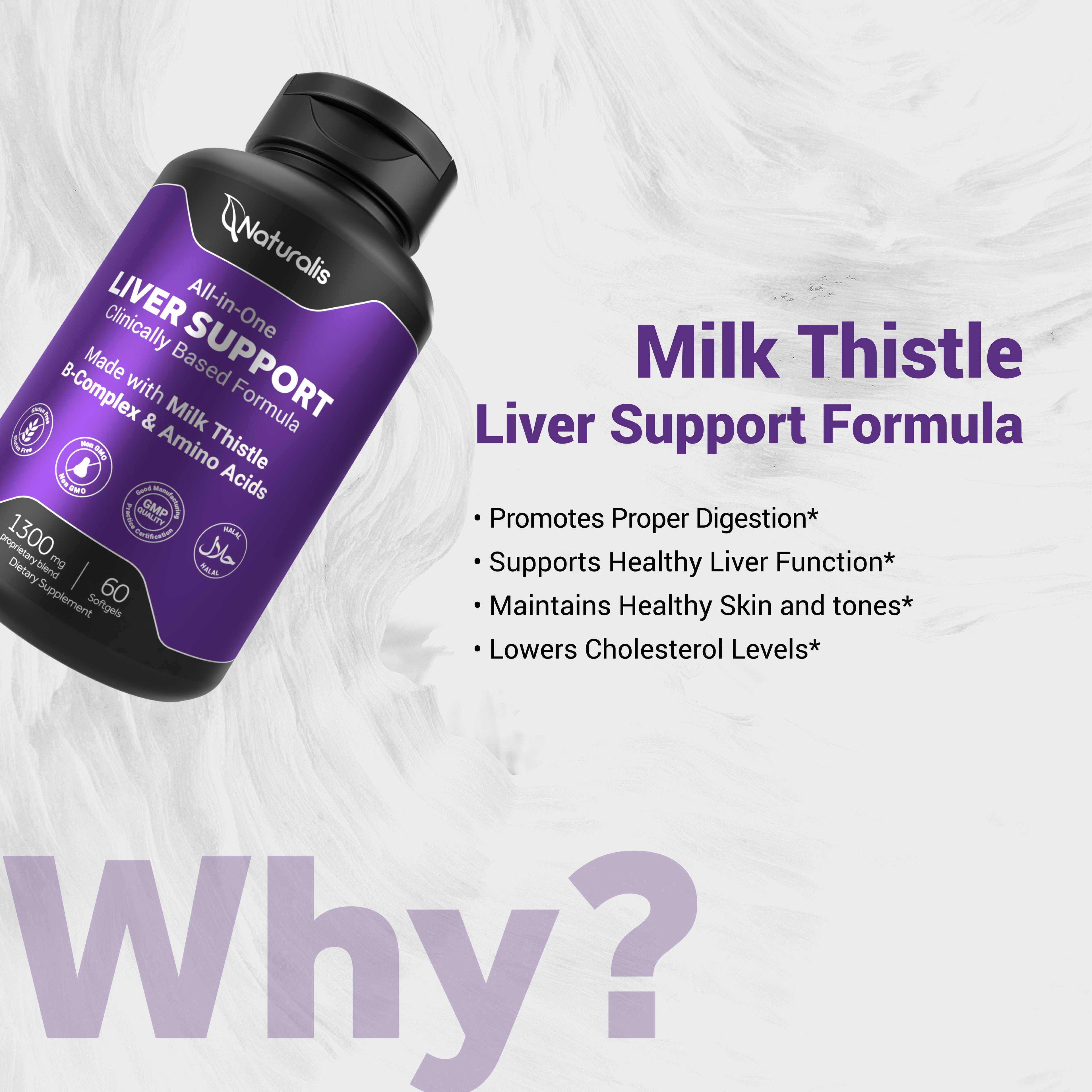 Silymarin Milk Thistle 1300mg Enhanced with B Complex & Amino Acids | 13-in-1 image 2