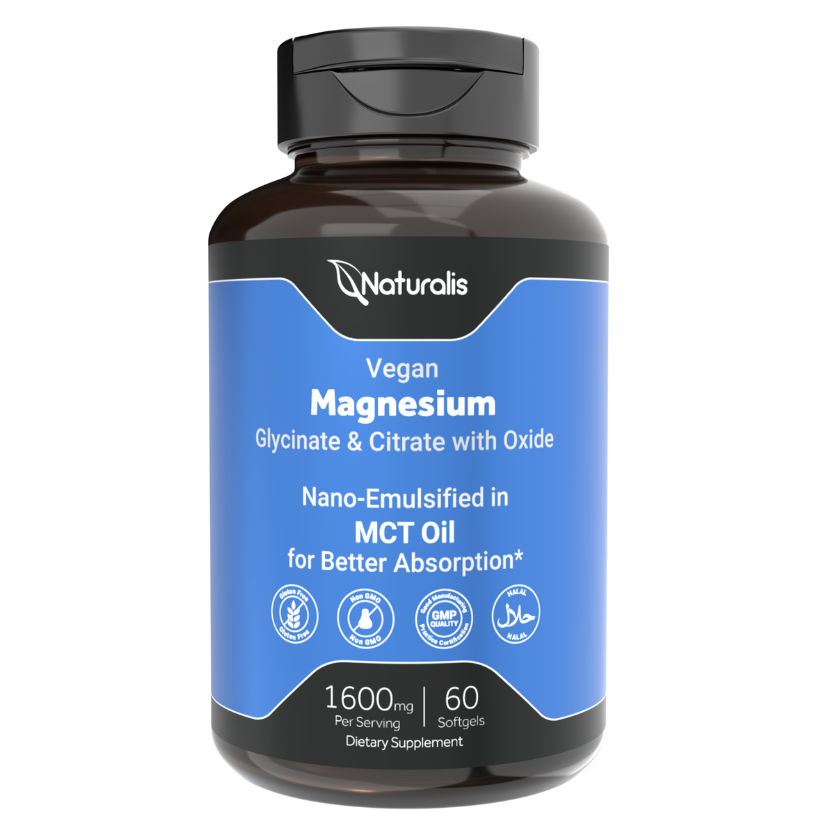 Naturalis Vegan Triple Magnesium Complex | Glycinate, Citrate & Oxide for Sleep, Stress & Muscle