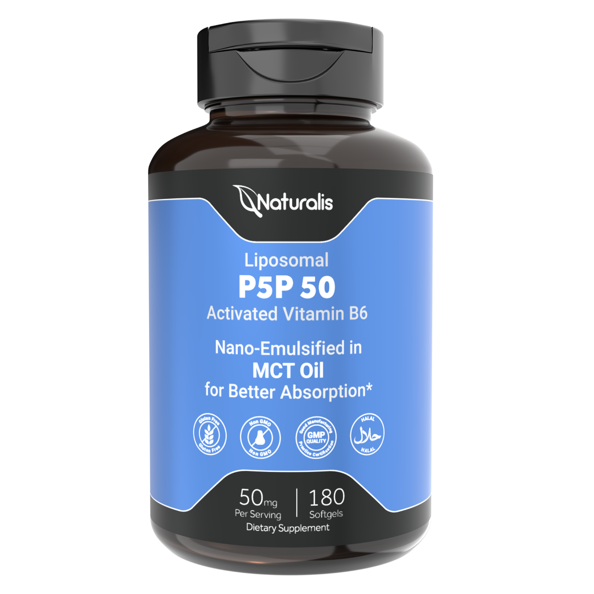 Naturalis Liposomal P-5-P 50mg | Activated Vitamin B6, Nano-Emulsified for 2–3x Absorption